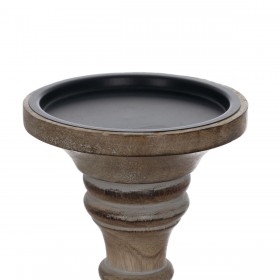 Candelabro Bianco Naturale Ferro Legno di mango 19 x 19 x 68,5 cm