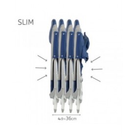 Sedia da Spiaggia Aktive Slim Pieghevole Blu Marino 47 x 87 x 58 cm (2 Unità)