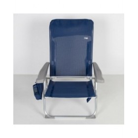 Sedia da Spiaggia Aktive Slim Pieghevole Blu Marino 47 x 87 x 58 cm (2 Unità)