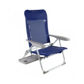 Sedia da Spiaggia Aktive Slim Pieghevole Blu Marino 47 x 89 x 57 cm (2 Unità)