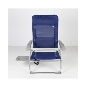Sedia da Spiaggia Aktive Slim Pieghevole Blu Marino 47 x 89 x 57 cm (2 Unità)