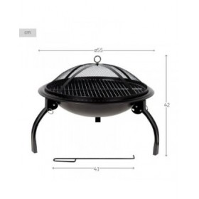 Braciere Aktive Rotondo Esterno Giardino 55 x 42 x 55 cm