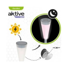 Picchetto solare da giardino Aktive Plastica 6,7 x 39 x 6,7 cm (24 Unità)