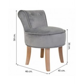 Panca Alexandra House Living Grigio Velluto Gomma 46 x 58 x 45 cm