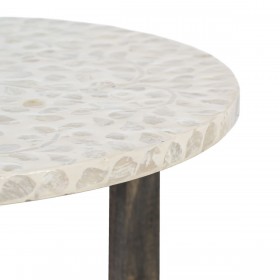 Tavolo aggiuntivo Marrone Beige Madreperla Legno MDF 45 x 45 x 55 cm