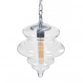 Lampadario Argentato Metallo Cristallo 40 W 220-240 V 28 x 28 x 36 cm Moderno