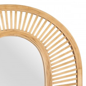 Specchio da parete Beige Cristallo Rattan 61 x 15 x 76 cm