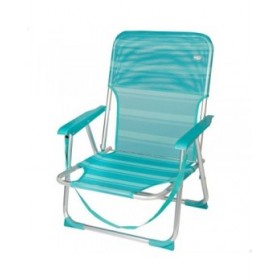 Sedia da Spiaggia Aktive Turchese 44 x 72 x 35 cm Alluminio Pieghevole (4 Unità)