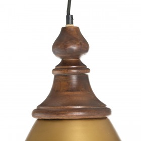 Lampadario Dorato Ferro Legno di mango 40 W 220-240 V 30 x 30 x 53 cm