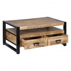 Tavolo aggiuntivo MARA Nero Naturale 100 x 60 x 45 cm 100 x 45 x 60 cm