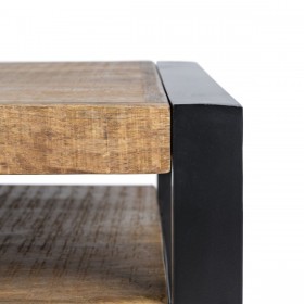 Tavolo aggiuntivo MARA Nero Naturale 100 x 60 x 45 cm 100 x 45 x 60 cm
