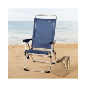 Sedia da Spiaggia Aktive Blu Marino 47 x 108 x 59 cm (2 Unità)
