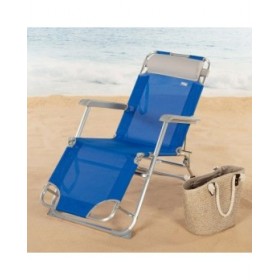 Lettino reclinabile Aktive Azzurro 153 x 33 x 47 cm