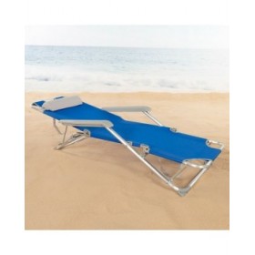 Lettino reclinabile Aktive Azzurro 153 x 33 x 47 cm