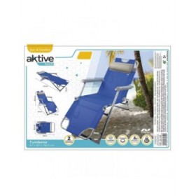Lettino reclinabile Aktive Azzurro 153 x 33 x 47 cm