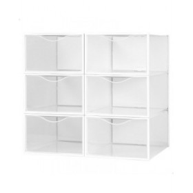 Scatola da scarpe impilabile Max Home Bianco 6 Unità polipropilene ABS 23 x 14,5 x 33,5 cm