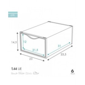 Scatola da scarpe impilabile Max Home Bianco 6 Unità polipropilene ABS 23 x 14,5 x 33,5 cm