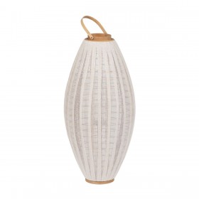 Lanterna Beige Naturale Bambù Cristallo 40 x 40 x 83 cm