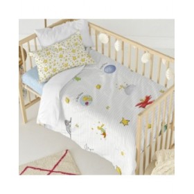 Set di copripiumino HappyFriday Le Petit Prince Son Monde Multicolore Culla Neonato 2 Pezzi