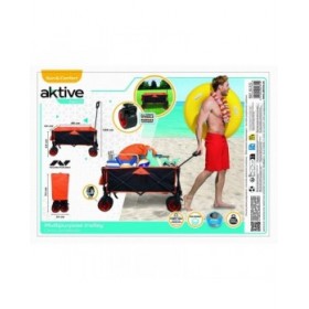Carrello Multiuso Aktive Arancio Poliestere PVC Acciaio 86 x 108 x 44 cm Pieghevole Spiaggia