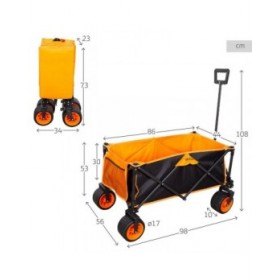 Carrello Multiuso Aktive Arancio Poliestere PVC Acciaio 86 x 108 x 44 cm Pieghevole Spiaggia