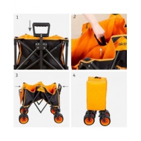 Carrello Multiuso Aktive Arancio Poliestere PVC Acciaio 86 x 108 x 44 cm Pieghevole Spiaggia