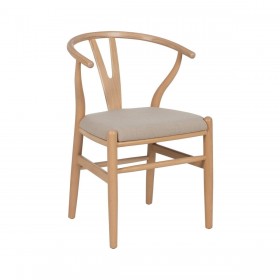 Sedia da Sala da Pranzo Beige Naturale 53 x 55 x 80 cm