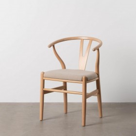 Sedia da Sala da Pranzo Beige Naturale 53 x 55 x 80 cm