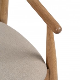 Sedia da Sala da Pranzo Beige Naturale 56,5 x 57 x 76,5 cm