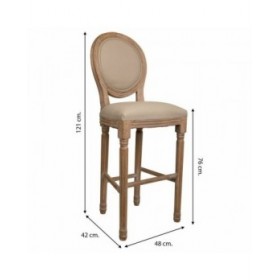 Sgabello Alexandra House Living Marrone Tela Legno d'albero della gomma 42 x 121 x 48 cm