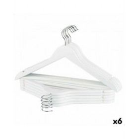 Set di Grucce Max Home Bianco Legno Acciaio 44,5 x 23 x 1 cm 10 Pezzi (6 Unità)