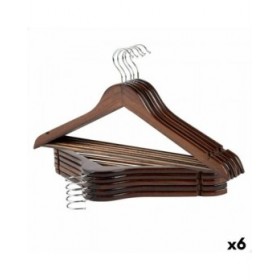 Set di Grucce Max Home Marrone Legno Acciaio 44,5 x 23 x 1 cm 10 Pezzi (6 Unità)