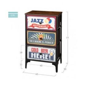 Cassettiera Max Home Vintage 45 x 77 x 30 cm