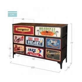 Cassettiera Max Home Vintage 103 x 77 x 30 cm
