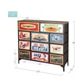 Cassettiera Max Home Vintage 103 x 98 x 30 cm