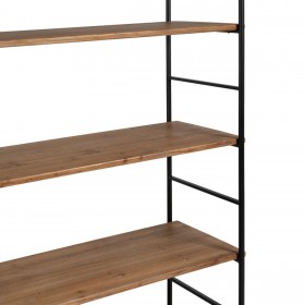 Scaffale Nero Beige Ferro Legno di abete 94 x 44 x 220 cm