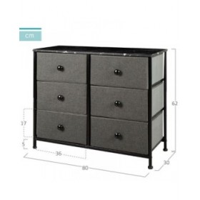Cassettiera Max Home Grigio Marmo 80 x 62 x 30 cm