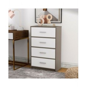 Cassettiera Max Home Bianco Grigio Moderno 58 x 91 x 30 cm