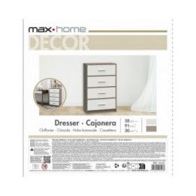 Cassettiera Max Home Bianco Grigio Moderno 58 x 91 x 30 cm