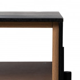Tavolino da Caffè ORLEANS Nero Naturale Ferro Legno MDF 124 x 60 x 43,5 cm