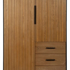 Credenza ORLEANS Nero Naturale Ferro Legno MDF 104 x 53 x 203 cm