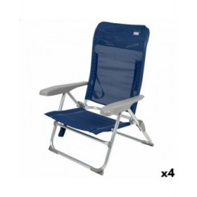 Sedia da Spiaggia Aktive Blu Marino 47 x 89 x 56 cm (4 Unità)