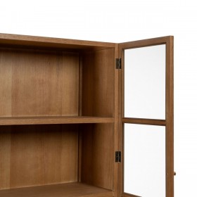 Stand Espositore MARIGNI Nero Naturale Cristallo Ferro Legno MDF 84,5 x 42,5 x 198 cm