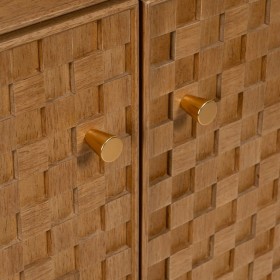 Stand Espositore MARIGNI Nero Naturale Cristallo Ferro Legno MDF 84,5 x 42,5 x 198 cm