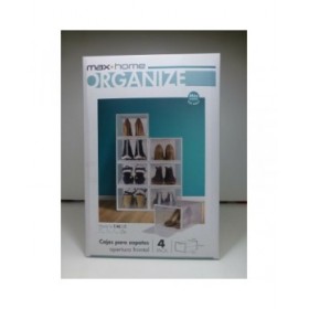 Scatola di scarpe impilabile Max Home polipropilene ABS 25 x 18,5 x 35 cm (4 Unità)