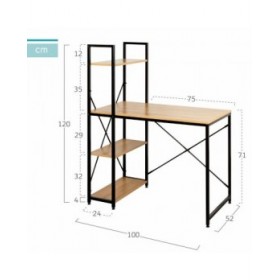 Scrivania con scaffale Max Home Acciaio Melammina Truciolare 100 x 120 x 52 cm