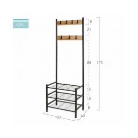 Appendiabiti con ripiano Max Home Acciaio Melammina Truciolare Minimalista 60 x 175 x 40 cm
