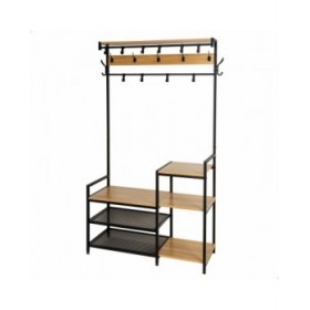Appendiabiti con ripiano Max Home Acciaio Melammina Truciolare Minimalista 102 x 180 x 40 cm
