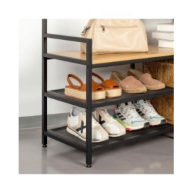 Appendiabiti con ripiano Max Home Acciaio Melammina Truciolare Minimalista 102 x 180 x 40 cm