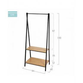 Appendiabiti con ripiano Max Home Acciaio Melammina Truciolare Minimalista 64 x 150 x 40 cm